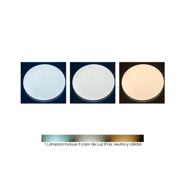 Lampara LED Moderna Redondo Sobrepuesta 36W+36W 400Mm Madera Oscuro 3000K-4000K-6000K Modelo Urvi