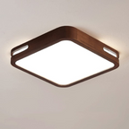 Lampara LED Moderna Cuadrado Sobrepuesta 24+24W 300Mm Madera Oscura 3000K-4000K-6000K