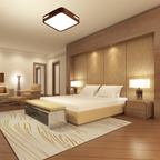 Lampara LED Moderna Cuadrado Sobrepuesta 24+24W 300Mm Madera Oscura 3000K-4000K-6000K