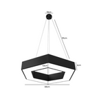 Lampara LED Moderna Colgante 36W 600Mm Negra 6000K Modelo Hexagono Abierto Soosane