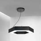 Lampara LED Moderna Colgante 36W 600Mm Negra 6000K Modelo Hexagono Abierto Soosane