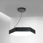 Lampara LED Moderna Colgante 36W 600Mm Negra 6000K Modelo Hexagono Cerrado Sudeep