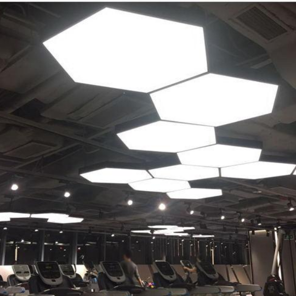 Lampara LED Moderna Colgante 36W 600Mm Negra 6000K Modelo Hexagono Cerrado Sudeep