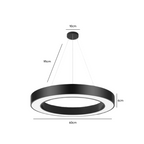Lampara LED Moderna Colgante 36W 600Mm Negra 6000K Modelo Redonda Abierta Svetla