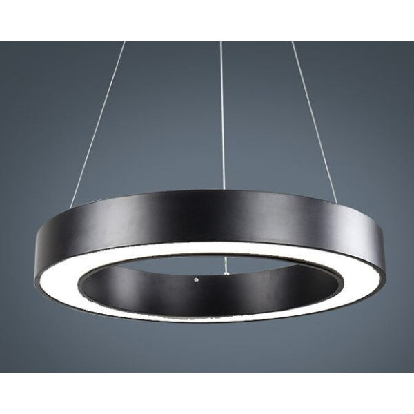 Lampara LED Moderna Colgante 36W 600Mm Negra 6000K Modelo Redonda Abierta Svetla