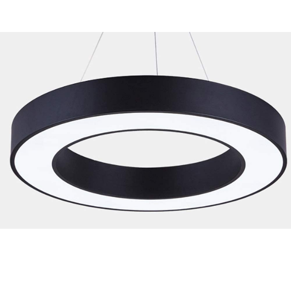 Lampara LED Moderna Colgante 36W 600Mm Negra 6000K Modelo Redonda Abierta Svetla