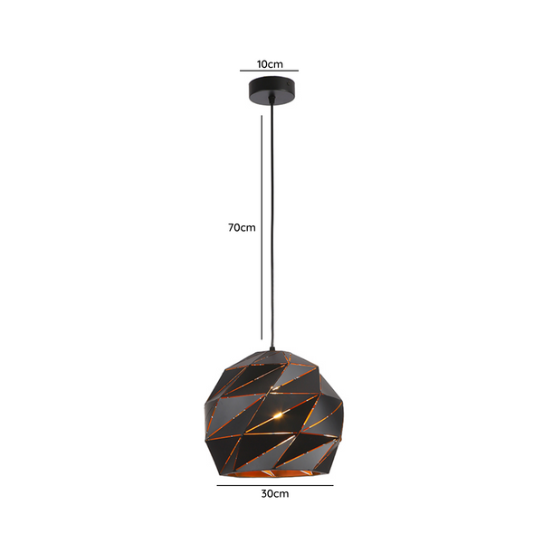 Lampara De Techo Negra Porta Ampolleta E27 Modelo Nasti