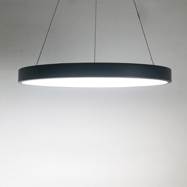 Lampara LED Moderna Colgante 36W 600Mm Negra 6000K Modelo Redonda Cerrada Svetla