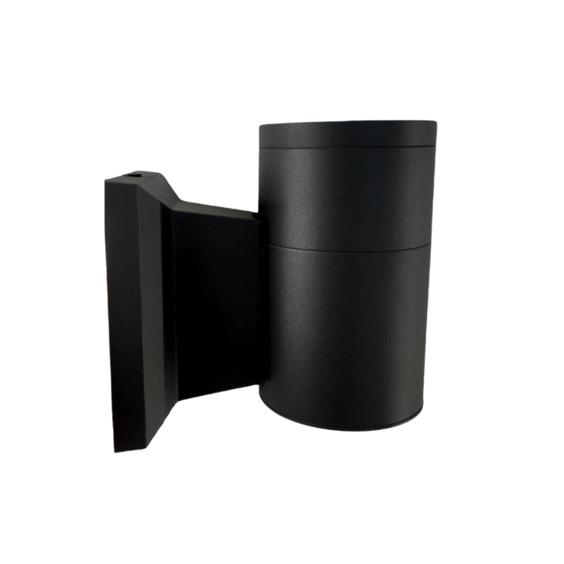 Aplique LED Exterior Negro Modelo Kapelle Cilindro Ip54 Simple Porta Gu10