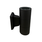 Aplique Led Doble Porta GU10 Negro Exterior IP54 Modelo Kapelle Cilindro