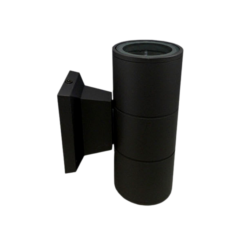 Aplique Led Doble Porta GU10 Negro Exterior IP54 Modelo Kapelle Cilindro