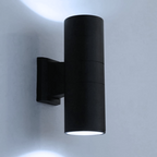 Aplique Led Doble Porta GU10 Negro Exterior IP54 Modelo Kapelle Cilindro