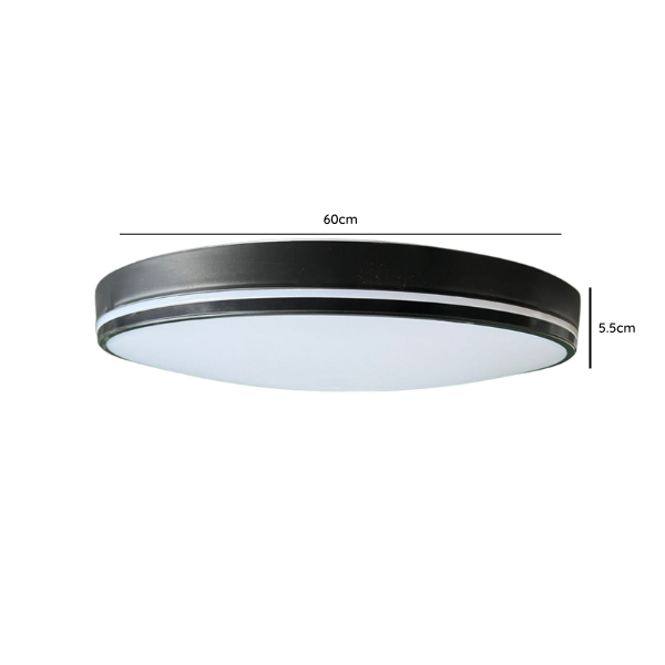 Lampara LED Moderna Redonda Sobrepuesta 36W 400Mm Negra 3000K-4000K-6000K Modelo Takoda