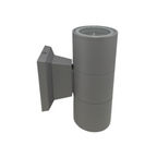 Aplique Led Doble Porta GU10 Gris Exterior IP54 Modelo Kapelle Redondo