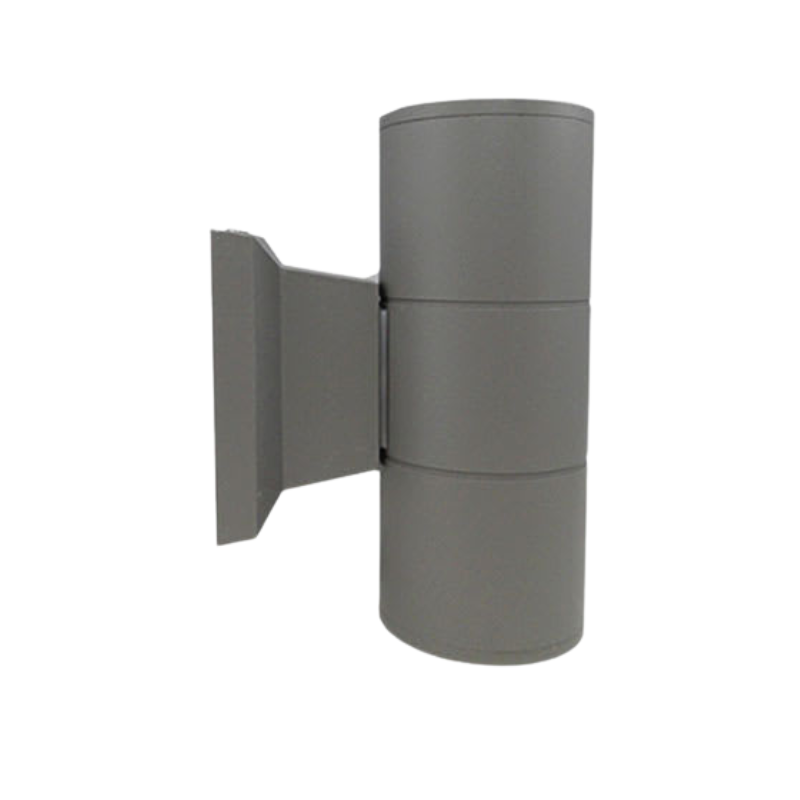 Aplique Led Doble Porta GU10 Gris Exterior IP54 Modelo Kapelle Redondo