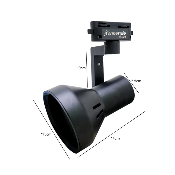 Foco Monofasico Negro Porta Ampolleta E27 Modelo Haedi