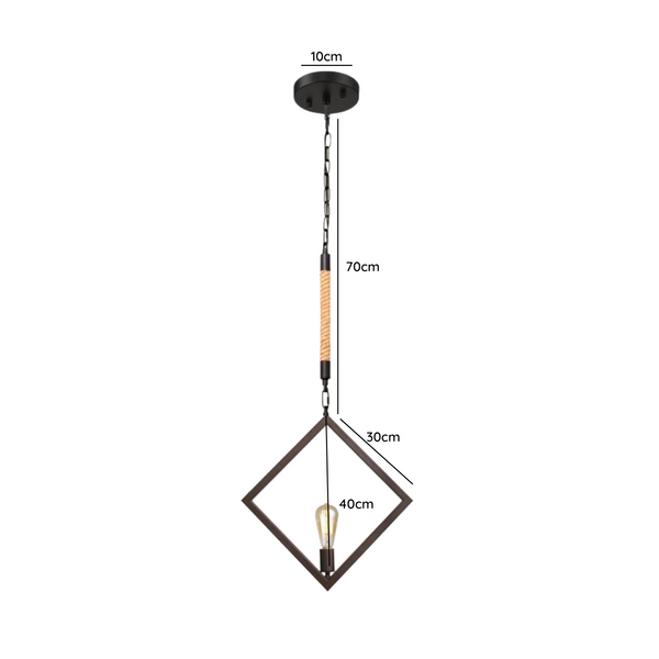 Lampara De Techo Negra Porta Ampolleta E27 Modelo Kraz Ii