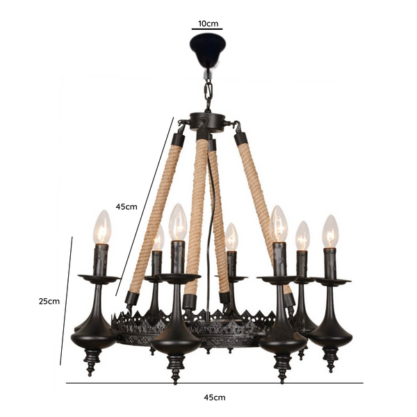 Lampara De Techo Porta Ampolleta 8 Soquetes E14 Modelo Persei
