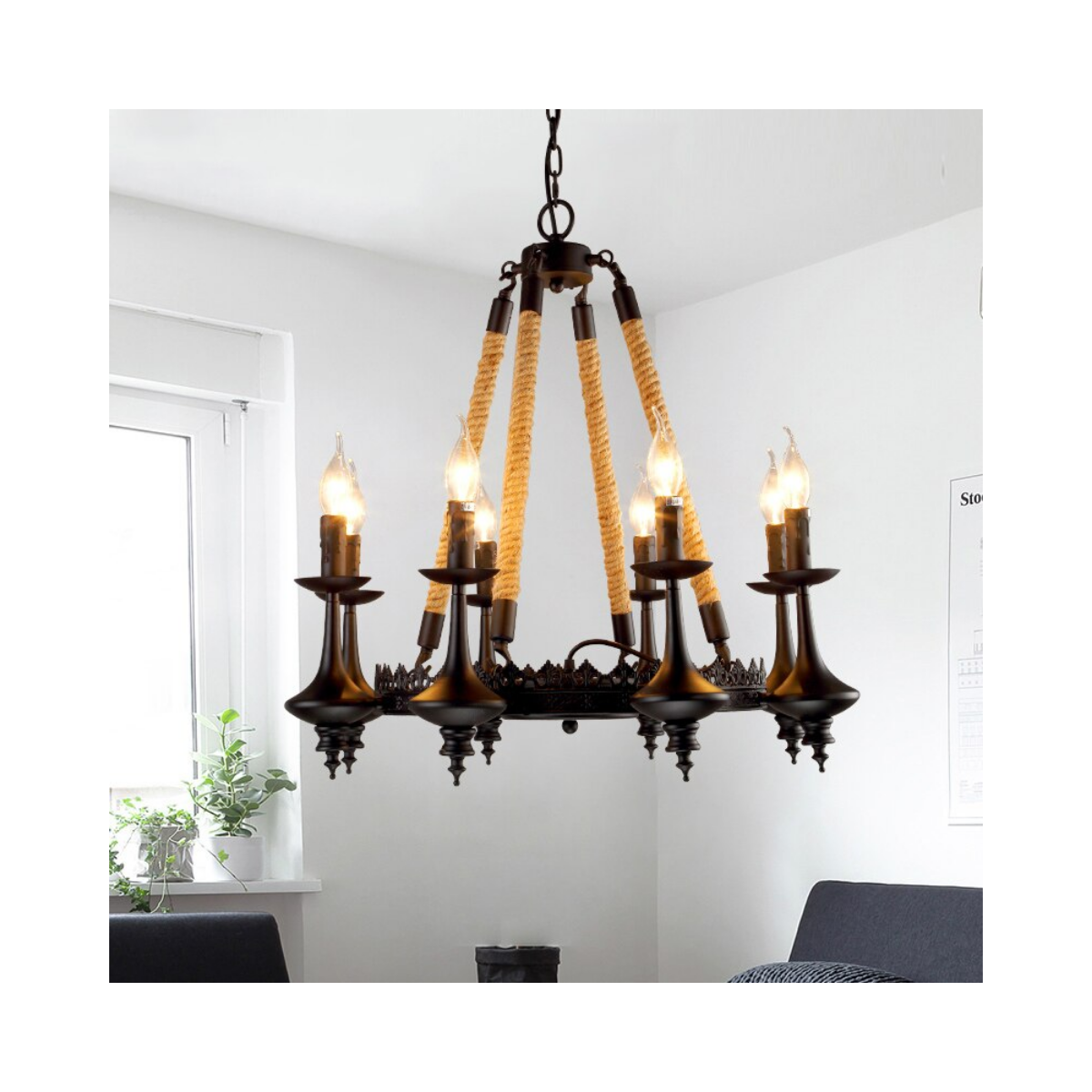 Lampara De Techo Porta Ampolleta 8 Soquetes E14 Modelo Persei