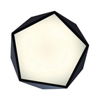 Lampara LED Moderna Pentagono Sobrepuesta C/Control 36+36W 400Mm Negro 3000K-4000K-6000K Modelo Ukdah