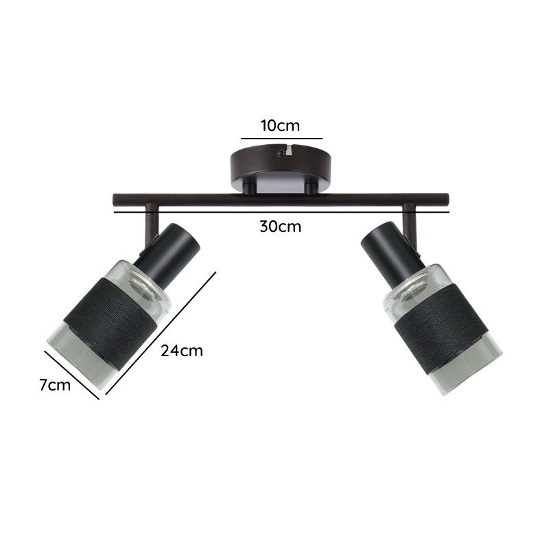 Aplique Negro Simple Porta E14 LED Modelo Zaurak