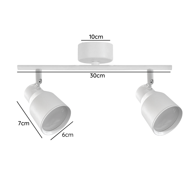 Foco Porta GU10 Doble Blanco Sobrepuesto LED Modelo Híades