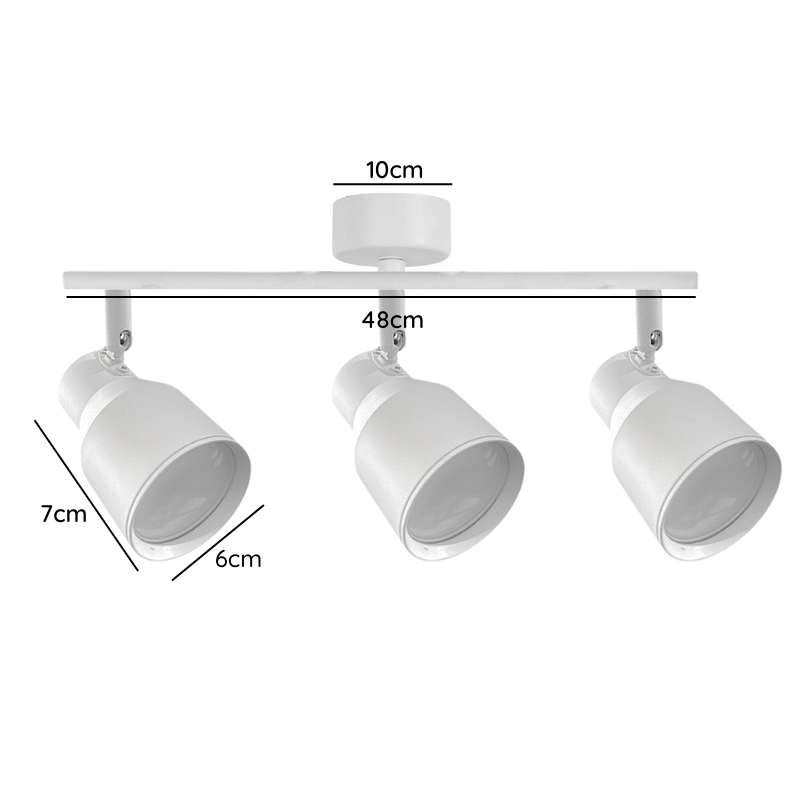 Foco Porta GU10 Triple Blanco Sobrepuesto LED Modelo Híades