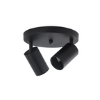 Foco Porta GU10 Doble Base Redonda Negro Sobrepuesto Modelo Altair II