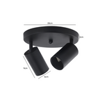 Foco Porta GU10 Doble Base Redonda Negro Sobrepuesto Modelo Altair II