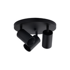 Foco Porta GU10 Triple Base Redonda Negro Sobrepuesto Modelo Altair III