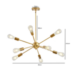 Lampara De Techo Dorada 8 Porta Ampolleta E27 Modelo Marsic Iii
