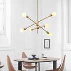 Lampara De Techo Dorada 8 Porta Ampolleta E27 Modelo Marsic Ii