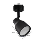 Foco Porta GU10 Negro Sobrepuesto LED Modelo Híades
