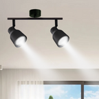 Foco Porta GU10 Doble Negro Sobrepuesto LED Modelo Híades