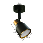 Foco Porta GU10 Negro-Dorado Sobrepuesto LED Modelo Híades