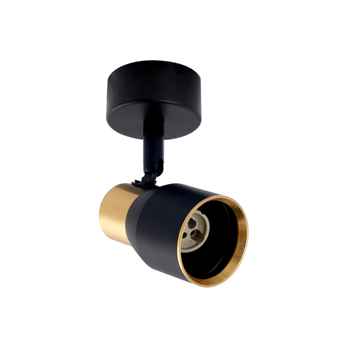 Foco Porta GU10 Negro-Dorado Sobrepuesto LED Modelo Híades