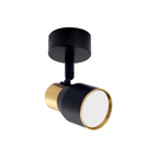 Foco Porta GU10 Negro-Dorado Sobrepuesto LED Modelo Híades