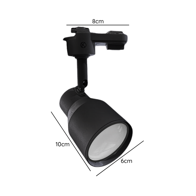 Foco Porta Gu10 Negro A Riel Monofasico Modelo Elnath