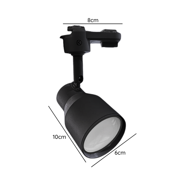 Foco Porta Gu10 Negro A Riel Monofasico Modelo Elnath