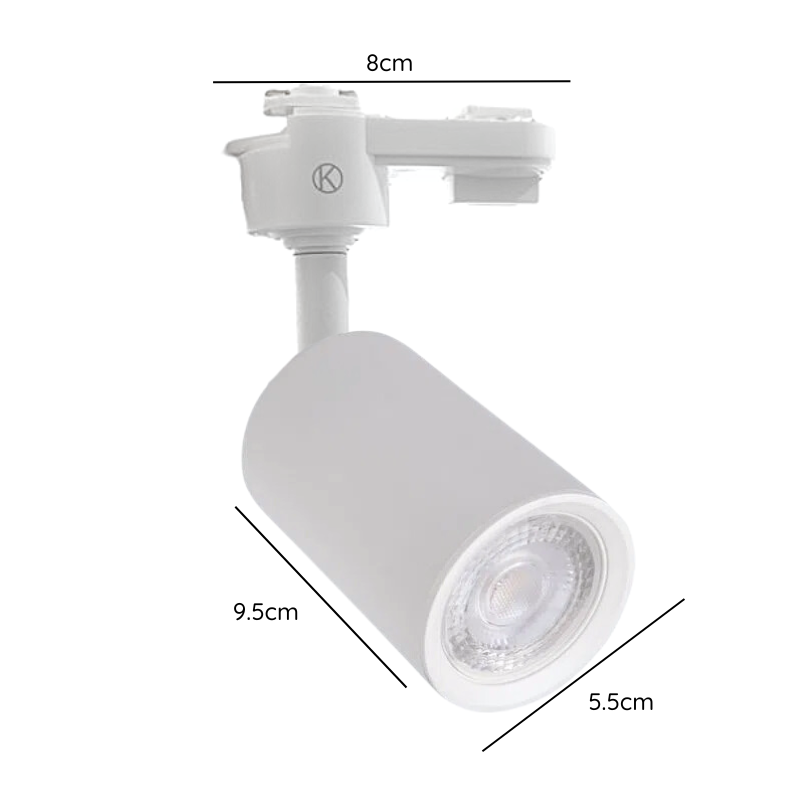 Foco Porta Gu10 Blanco A Riel Monofasico Modelo Aquila