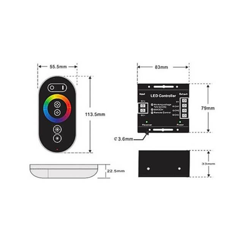Conector Con Control Tactil Pro Para Cinta RGB