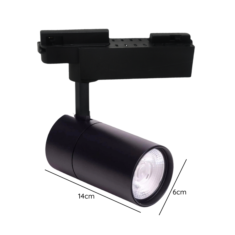 Foco LED A Riel Monofasico 20W 4000K Negro Modelo Altair-Zeroflicker