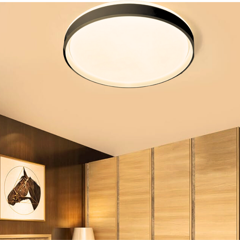 Lampara LED Sobrepuesta C/Control 48+48W Negra Taurus I 3000K-4000K-6000K