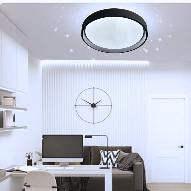 Lampara LED Sobrepuesta 42+42W Negra Aste 3000K-4000K-6000K