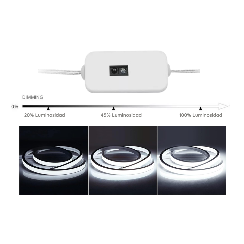 Cinta 5V Neon 2835 120LED Ip54 10Mm 9000K C/Adhesivo 3 Metros