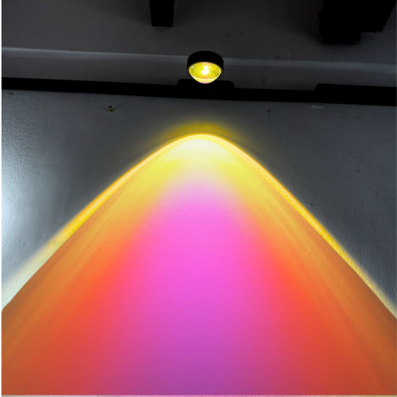 Foco Riel Magnetico Lupa 10W 48V Rosa Amarillo Modelo Cygnus