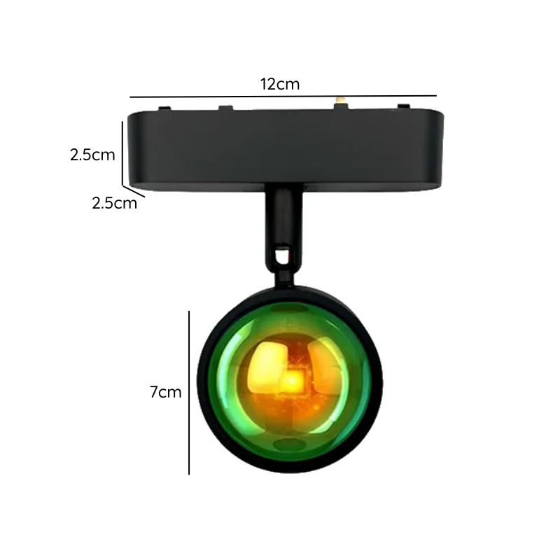 Foco Riel Magnetico Lupa 10W 48V Rosa Amarillo Modelo Cygnus