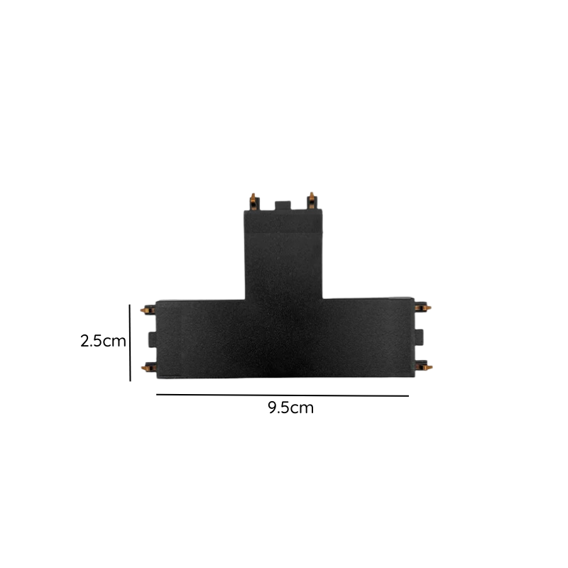 Conector T Riel Negro 48V Modelo Cygnus Konnergie
