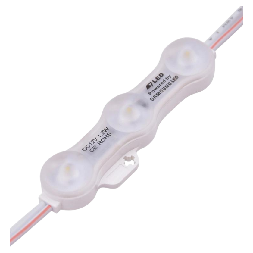 Modulo LED Dc12V 1.2W 3LED Luz Fria 6500K Ip54 100Pcs