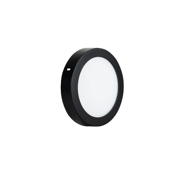 Panel Sobrepuesto Redondo Negro 12W Calido 3000K